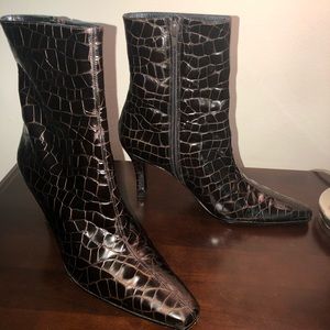 Stuart Weitzman Croc ankle boots